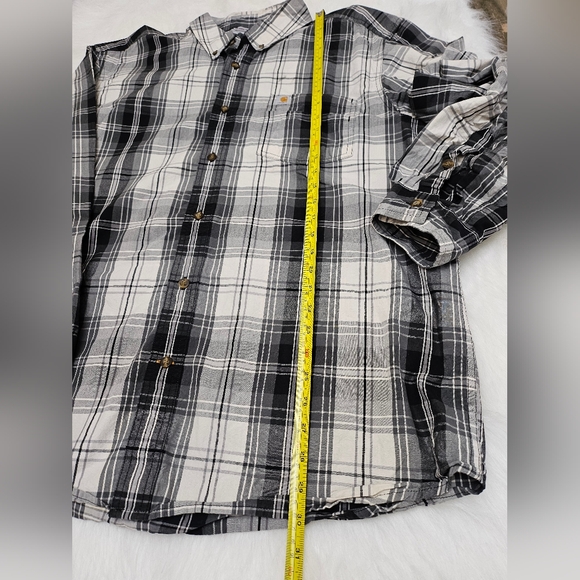 Carhartt Men’s Long Sleeve Button Down Relaxed Fit Shirt Plaid XL - Picture 6 of 10